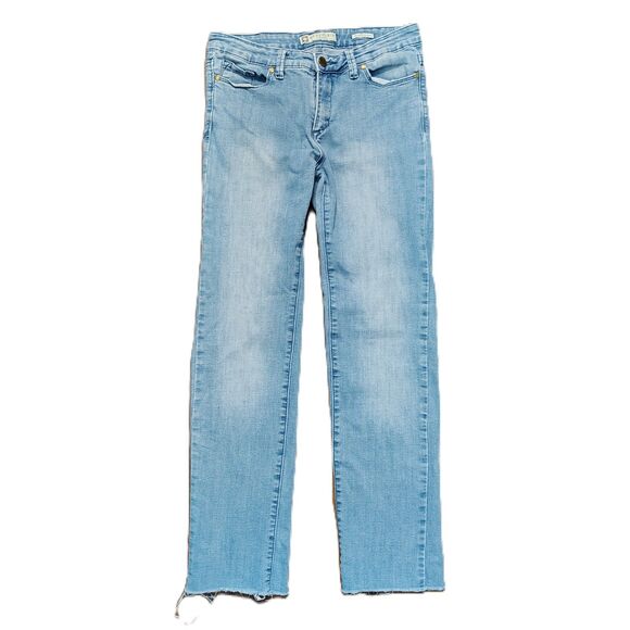 ANNE KLEIN Slim Straight Mid Rise Sz 4 Women's Light Wash Stretch Jeans - Picture 1 of 6